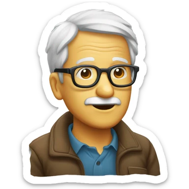 Anciano calvo y con gafas sticker