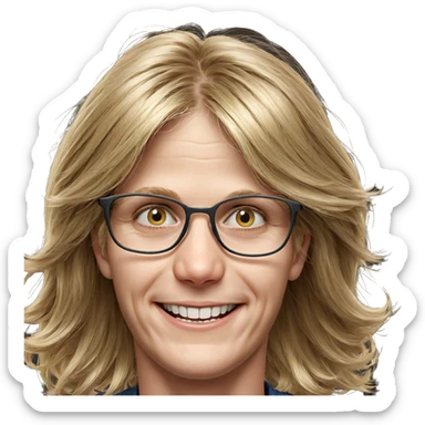 smiling blonde boy portrait sticker