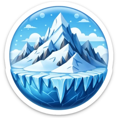 Ice Planet – frozen surface, icy mountains, blizzards sticker
