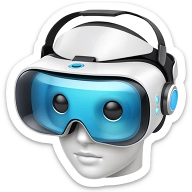 Futuristic VR glasses, sleek and modern, with no human figure, representing virtual reality and advanced technology sticker