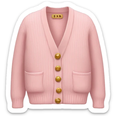 Pastel pink cardigan gold buttons sticker