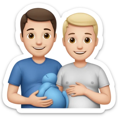 one man is pregnant. one man is not. sticker