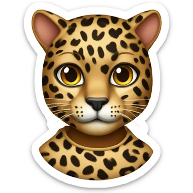 Leopard sweatshirt wearing cat  sticker
