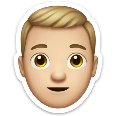 Down syndrome man with large eyes sticker