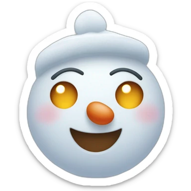 Bonhomme de neige avec un nez en poireaux et des artichauts pour les yeux sticker