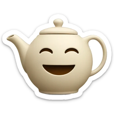 teapot tea mug beige sticker