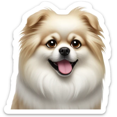 White Pomeranian Pekingese sticker