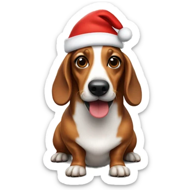 Sausage dog with santa hat sticker