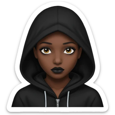 Une personne mystérieuse sous capuche noir avec les yeux noir sticker