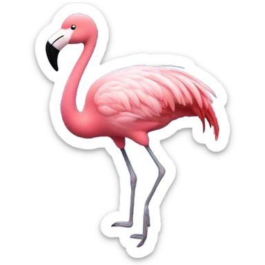 Flamingo with hearts  sticker