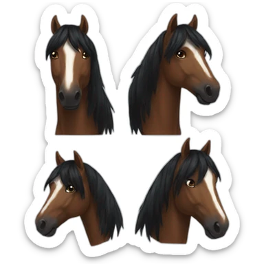 Horses black mane sticker