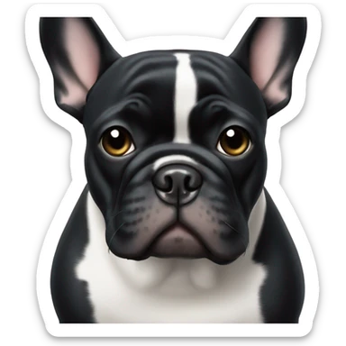 Black French bulldog  sticker