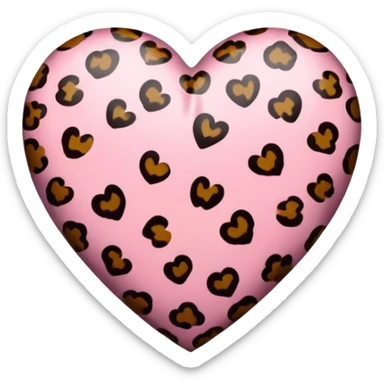 Leopard print heart sticker