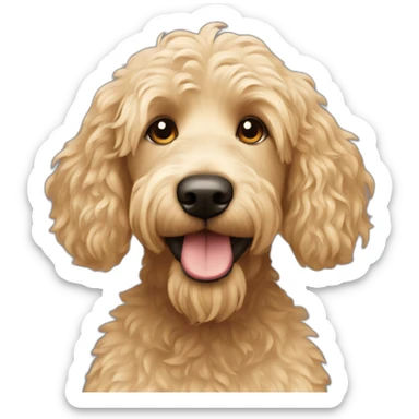 Femme blonde à côté d'un Labradoodle sticker