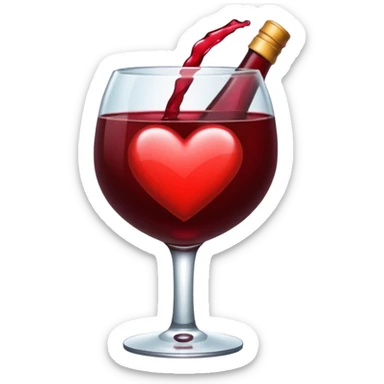 Genera un corazón vino tinto sticker