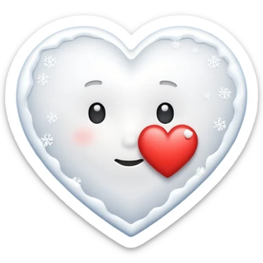 A snowing heart with snow falling around him  sticker