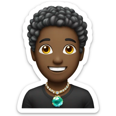 happy person with jewel hair sticker