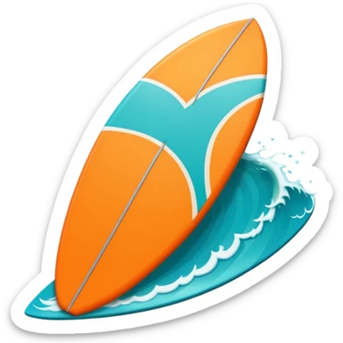1 orange Surfboard with wave sticker