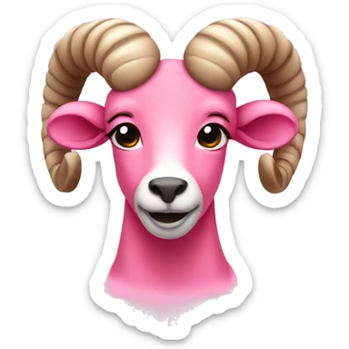 Pink aries zodiac sign sticker