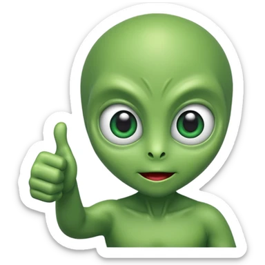 thumbs up alien sticker