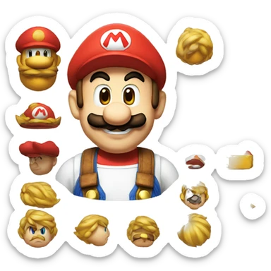 Super Mario Emoji pixelied sticker