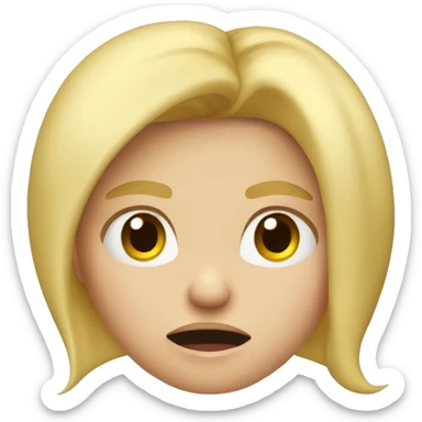 Blond girl with a angry face  sticker