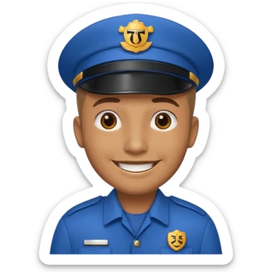 a taxi driver in blue uniform sticker