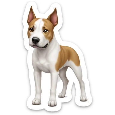 Amstaff dog white sticker