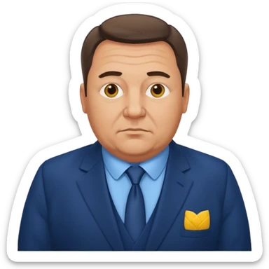 A middle-aged Ukrainian man in a suit and a bit overweight sticker
