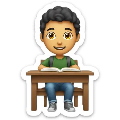 Joven estudiando en la universidad  sticker