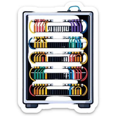 Messy IT network rack sticker