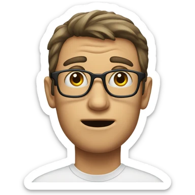 A guy looking confused pointing at himself  sticker