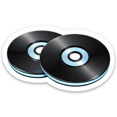 two black computer disk sticker