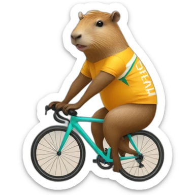 capybara wearing cyclist jersey sticker