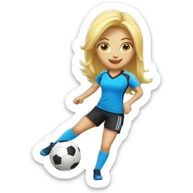 blond woman doing soccer tricks sticker
