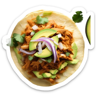 Shredded Chicken tinga tostada sticker