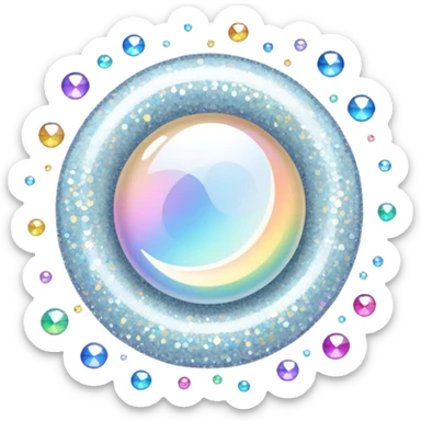 white glory glitter sticker