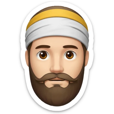 man bearded headband sticker