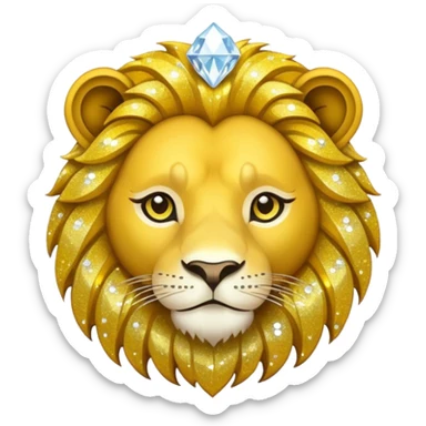 glitter yellow and white pokemon crystal light lion sticker