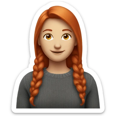 smiling girl in office sweater redhead sticker