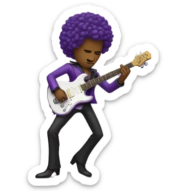 Prince musician playing purple guitar wearing heels sticker
