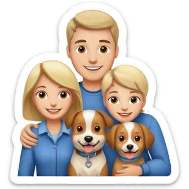 Casal com um cachorro  sticker