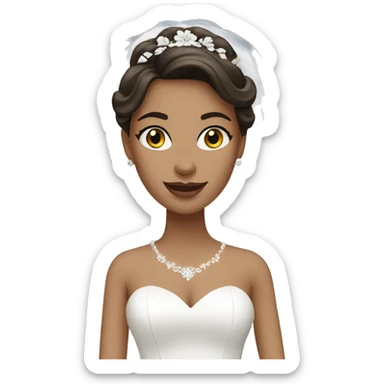 White brunette bride sticker