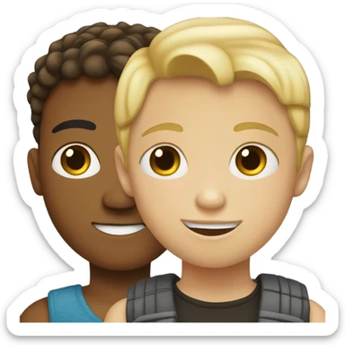 Hispanic girl and blonde white boy  sticker