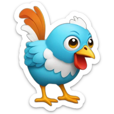 Un poulet avec un appareil photo  sticker