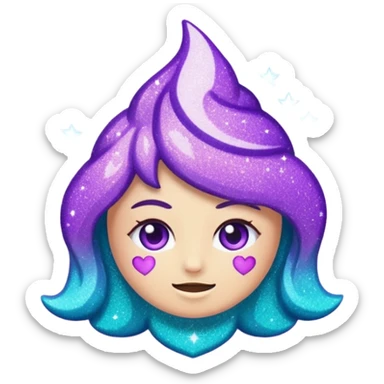 Glitter Roxo e Ciano Mão apontando para direita sticker