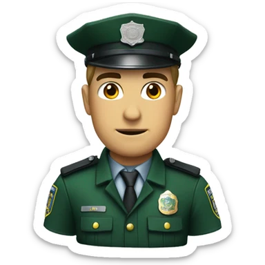 policia con uniforme verde sticker