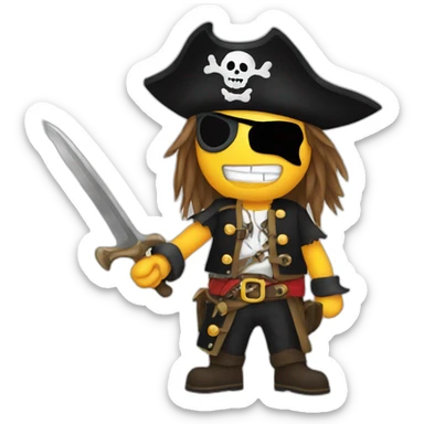 pirate metalhead sticker