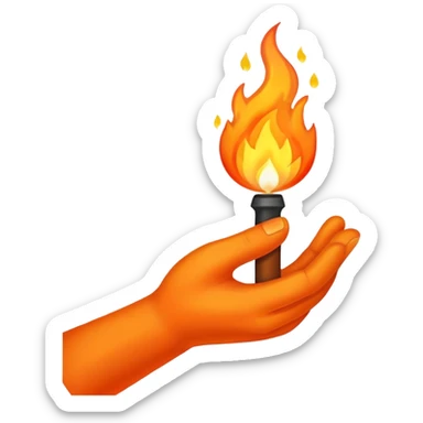 Hand with Fire in it  sticker