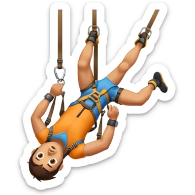 climber hanging on upside down sticker